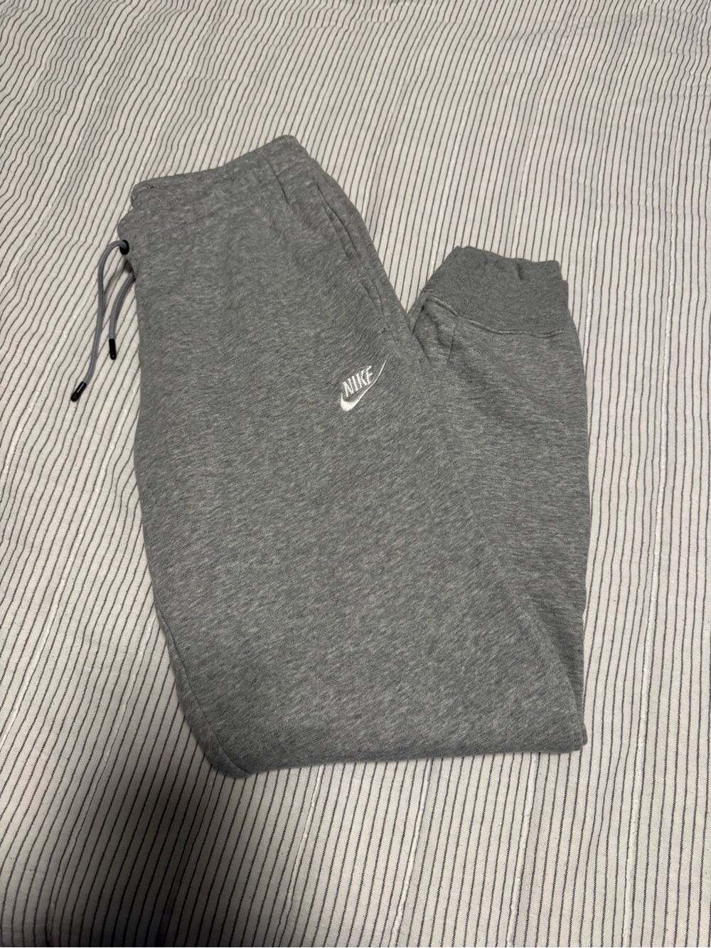 Nike Women’s Gray Heather Joggers with White Swoosh